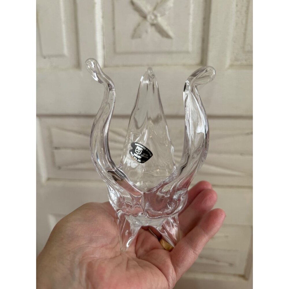 Vintage MCM Riekes Chalet Lead Crystal Candle Holder Art Glass - Picture 7 of 8